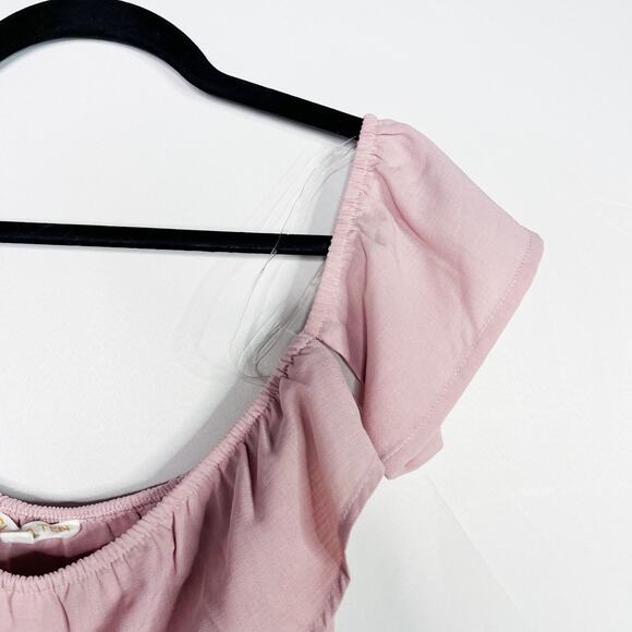 Cloud Ten Pink Lilac Off The Shoulder Top & Ruffled Shorts 2 Piece Set Small S - Picture 4 of 13